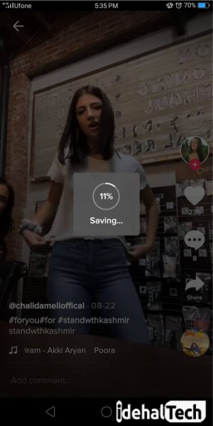 ویدیوی تیک تاک در دستگاه شما دانلود می شود