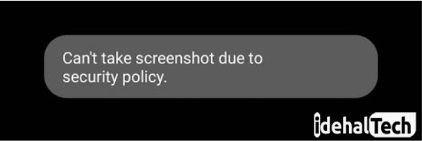 Can’t take screenshot due to security policy