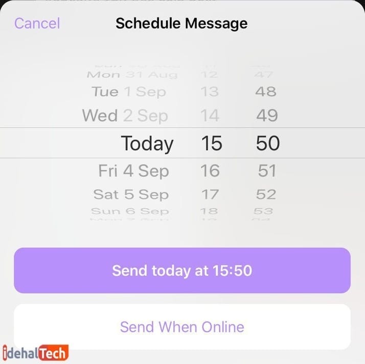 مشخص کردن زمان و تاریخ مسیج زمان دار در تلگرام