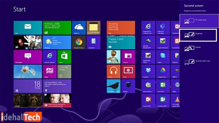 تنظیمات ویندوز 8 برای اتصال به لپ تاپ