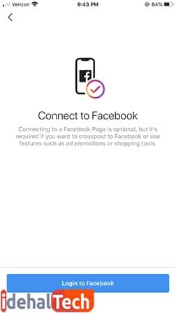 اتصال اکانت فیس بوک به اینستاگرام