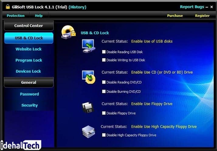  نرم‌افزار GiliSoft USB Lock Disk Manager