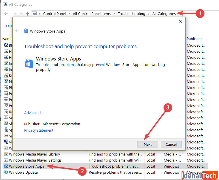 اتصال هدست بلوتوث به کامپیوتر از طریق روش Windows Store Apps Troubleshooter