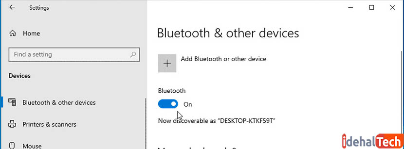 روی Add a Bluetooth Device کلیک کنید