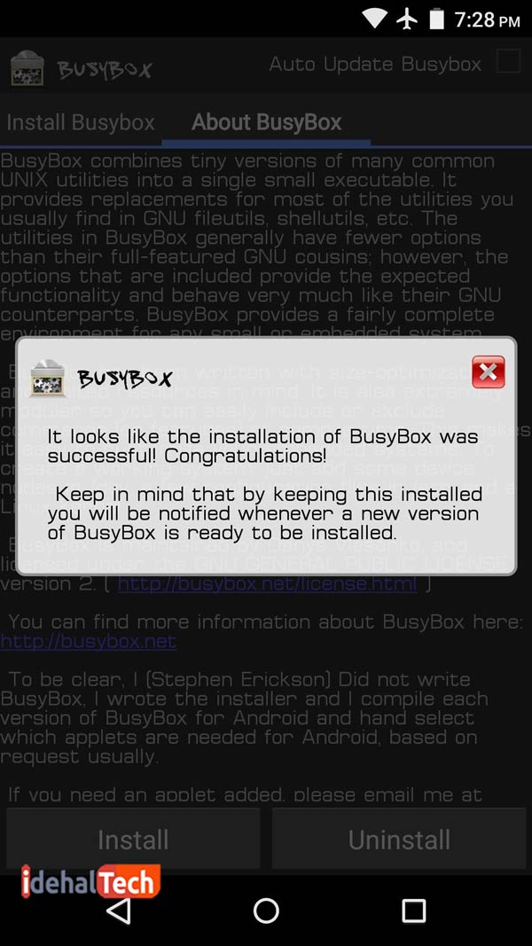 مرحله آخر نصب BusyBox