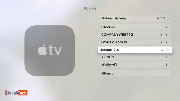 دستگاه iOS و Apple TV خود را به یک شبکه Wi-Fi متصل کنید.