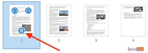 مراحل حذف صفحه در PDF