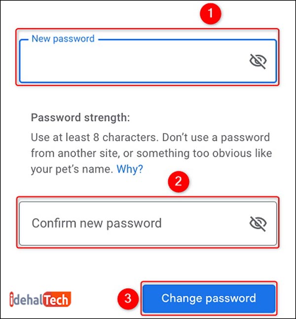 روی «Change Password» ضربه بزنید.