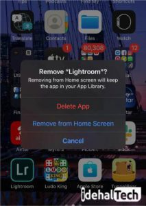 Remove from Home Screen را انتخاب کنید