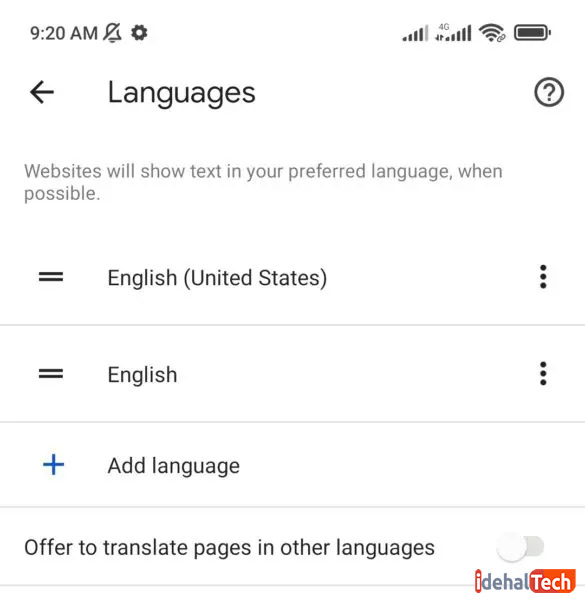 فارسی کردن زبان گوگل کروم در موبایل