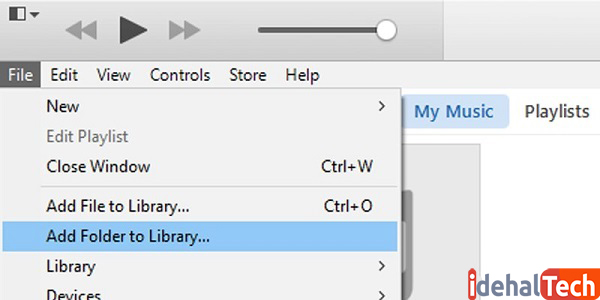 انتقال موزیک‌های مورد نظر به نرم افزار iTunes