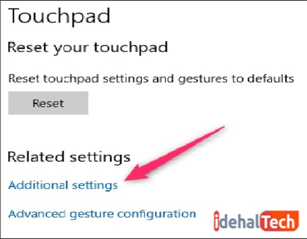 بازنشانی تنظیمات تاچ پد لپ تاپ