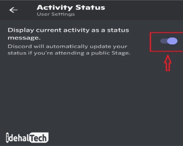 تاگل کنار activity status را فعال کنید