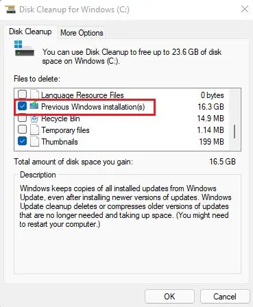 روش حذف حافظه پنهان در ویندوز 11 با استفاده از disk cleanup
