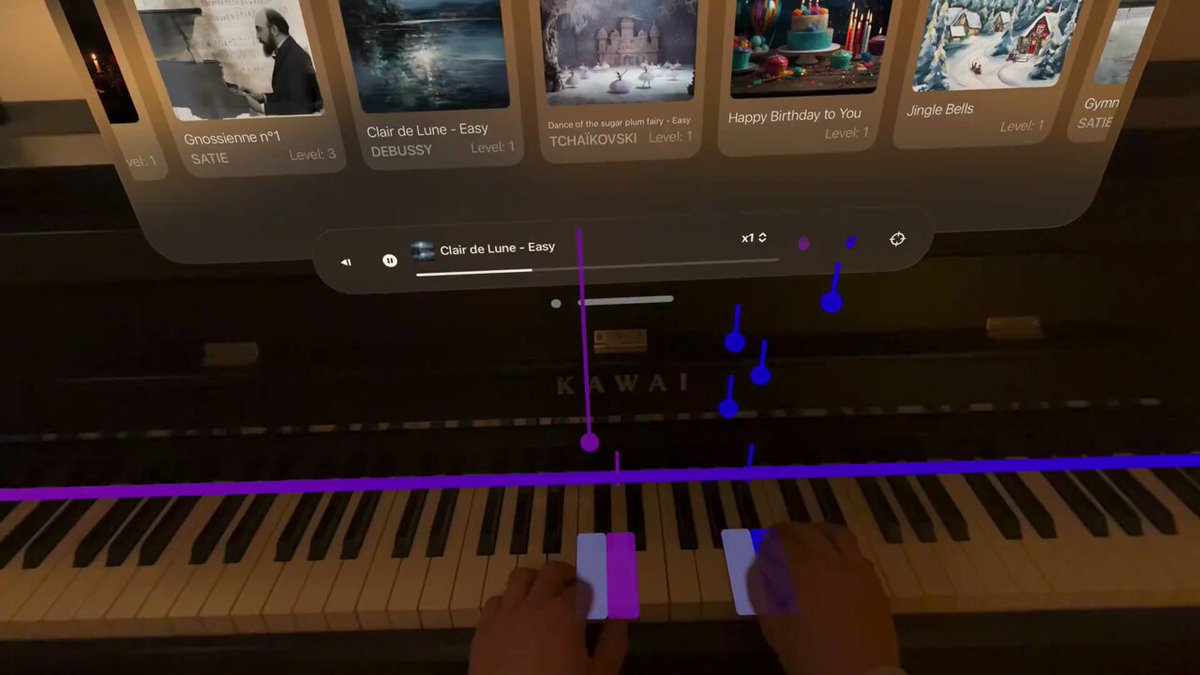 یادگیری پیانو با اپل ویژن پرو